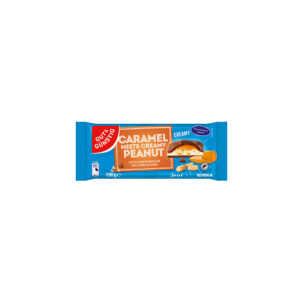 GUT GÜNSTIG Caramel meets creamy Peanut Schokolade 190 0 g Bürobedarf