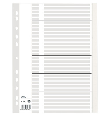 Kartonregister 400011408, 31-teilig blanko, A4, 110 g/m², weiße Taben, 31-teilig