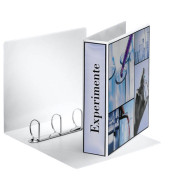Präsentationsringbuch Panorama 49705, A4 4 Ringe 50mm Ring-Ø Karton, Kunststoff-kaschiert, 2 Außentaschen, weiß