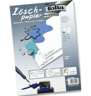 Löschpapier 8599, Löschblatt, A4, 120g, grau/blau, 10 Blatt / 20 Seiten