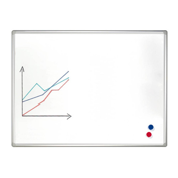 4016946206150 - Whiteboard PRO emailliert Wandmontage im Hoch- & Querformat Stahl weiß lackiert & Aluminiumrahmen magnethaftend Ablageschale 900 x 1800 mm