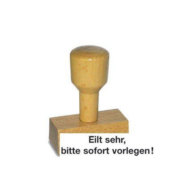 4011272701126 - Textstempel LST813 mit Text Eilt sehr bitte sofort vorlegen Holz braun