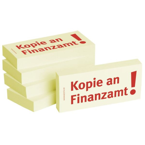 4260184863570 - bedruckte Haftnotizen Kopie an Finanzamt 4260184863570 BIZST