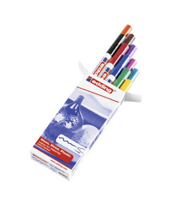 Lackmarker-Set 751 creative, 4-751-9-999, Pack, gelb/orange/rot/rosa/lila/blau/hellblau/grün/braun/schwarz, 1-2mm Rundspitze