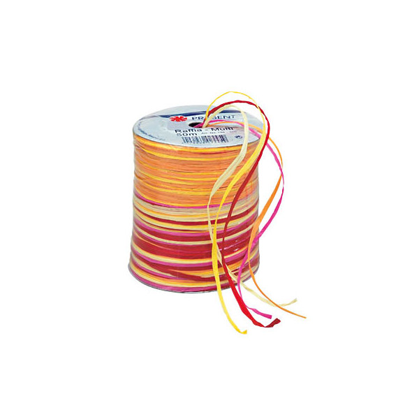 4009236024459 - Geschenkband Raffia 136-606 3mm x 50m matt gelb rot 4009236024459 Präsent