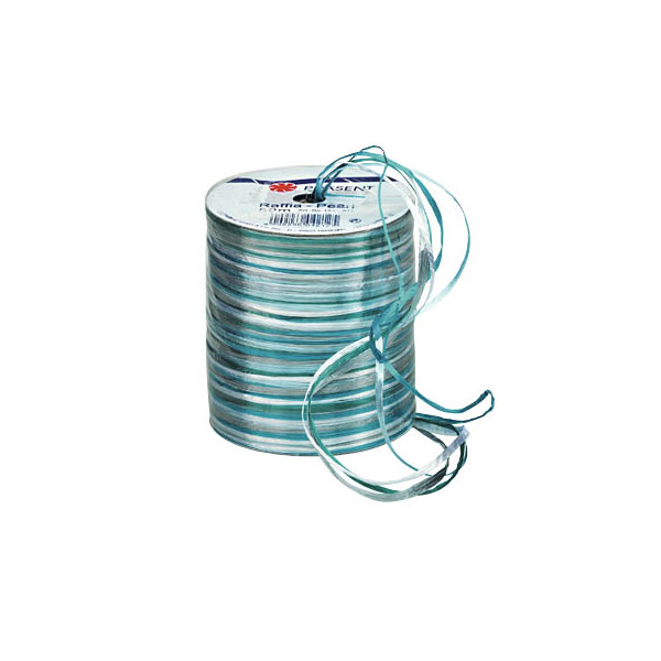 4009236042125 - Geschenkband Raffia 138-612 3mm x 50m glänzend blau türkis grün 4009236042125 Präsent