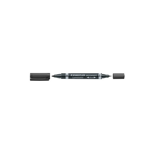 4007817348437 - Rotulador staedtler lumocolor permanente duo 348 negro punta f 06 mm punta m 15 mm (pack de 10 uds)