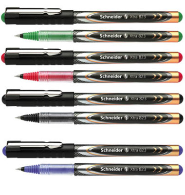 Tintenroller XTRA 823 Schreibfarbe farbsortiert (4x schwarz, 3x blau, 2x rot, 1x grün)