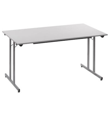 Klapptisch TPMU126GA, 74cm (H), 120x60cm (BxT), rechteckig, grau / Silber