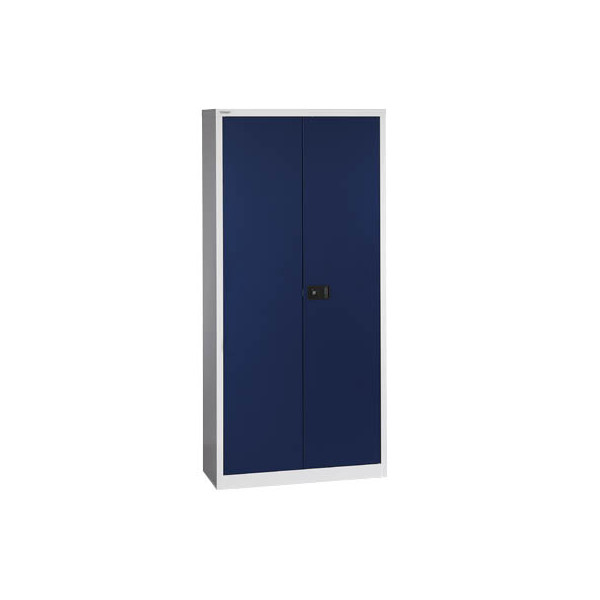 5020073717242 - BISLEY UNIVERSAL Flügeltürenschrank HxBxT 1950 x 914 x 400 mm 4 Fachböden 5 Ordnerhöhen lichtgrau   oxfordblau