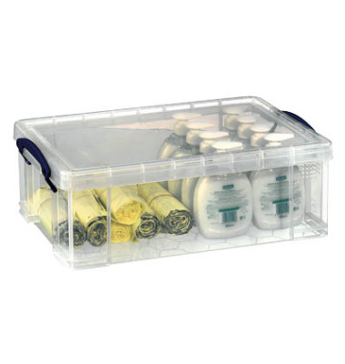 Aufbewahrungsbox 12C, 12 Liter mit Deckel, für A4, außen 465x270x150mm, Kunststoff transparent