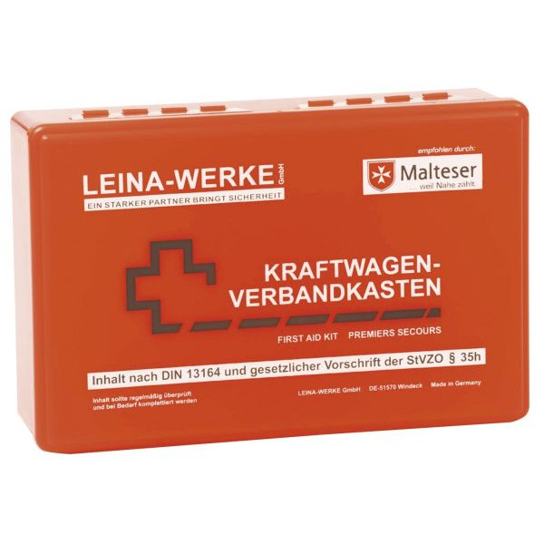 Leina-Werke KFZ-Verbandkasten Standard rot gefüllt DIN 13164 - Bürobedarf  Thüringen