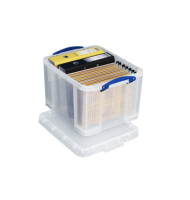 Really Useful Box Aufbewahrungsbox 35C, 35 Liter mit Deckel, für A4 Ordner,  Hängemappen, außen 480x390x310mm, Kunststoff transparent - Bürobedarf  Thüringen