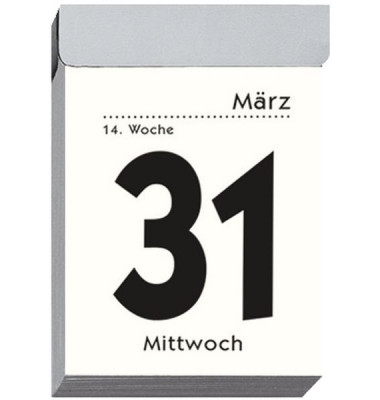 Tagesabreißkalender 301-0000, 1 Tag / 1 Seite, 4x6cm, 2025