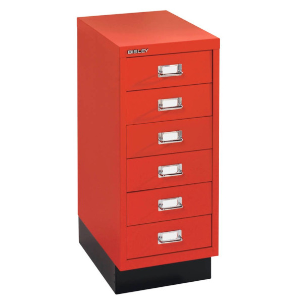 5020073736267 - Schubladenschrank MultiDrawer? 29er Serie L296S870 Stahl 6 Schubladen (Vollauszug) A4 279 x 67 x 38 cm mit Sockel rot