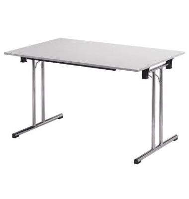 Klapptisch TPCH147G, 74cm (H), 140x70cm (BxT), rechteckig, grau / chrom