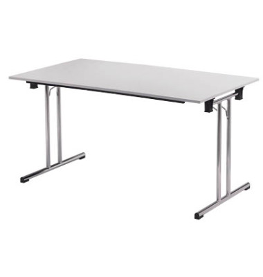 Klapptisch TPCH167G, 74cm (H), 160x70cm (BxT), rechteckig, grau / chrom