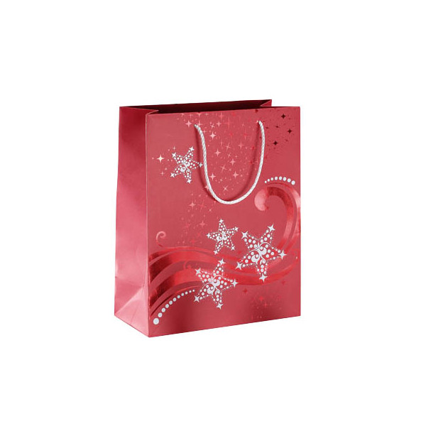 4004360857805 - Geschenktasche GT107 Wave Weihnachten farblich abgestimmte Tragekordel Sterne 26cm x 33cm 4004360857805 3 Stück