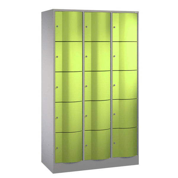 4025314043655 - CP Schließfachschrank S 5000 Resisto vulkangrau viridingrün 8570-372 15 Schließfächer 1150 x 540 x 1950 cm