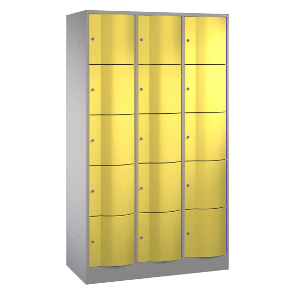 4055404873695 - CP Schließfachschrank S 5000 Resisto vulkangrau schwefelgelb 8570-372 15 Schließfächer 1150 x 540 x 1950 cm