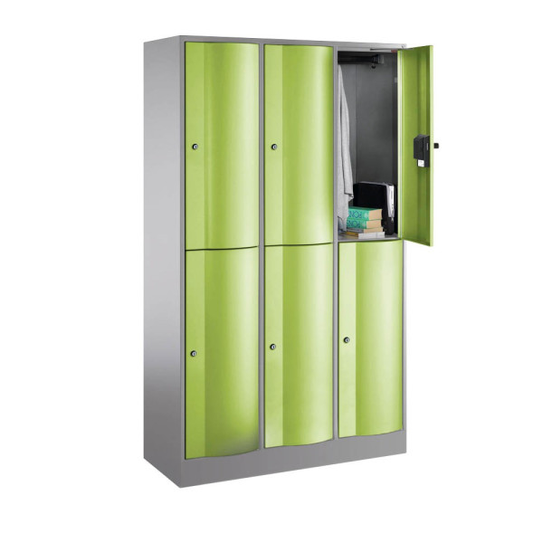 4025314236071 - CP Schließfachschrank S 5000 Resisto vulkangrau viridingrün 8270-372 6 Schließfächer 1150 x 540 x 1950 cm