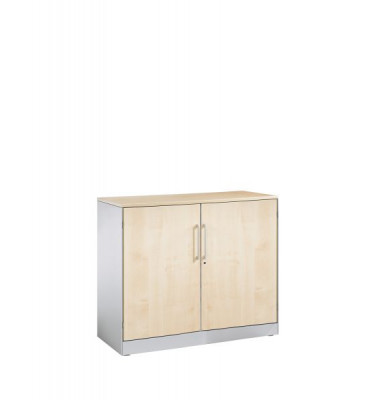 Aktenschrank Asisto 141052-000/7035/DBS004, Holz/Stahl abschließbar, 2 OH, 100 x 91,5 x 43,5 cm, ahorn/lichtgrau