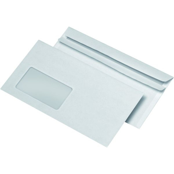 4010814315043 - Briefumschläge  selbstklebend DIN lang mit Fenster 1000 Stück B 220 x H 110 mm Papier weiß