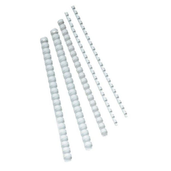 5705831240230 - Plastikbinderücken KF24023 weiß US-Teilung 21 Ringe auf A4 12mm 5705831240230 Q-CONNECT KF24023 100 Stück