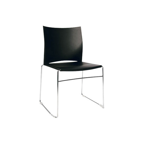 4014296066127 - W-Chair schwarz Besucherstühle ungepolstert ohne Armlehnen 4014296066127 CH490-0 4 Stück