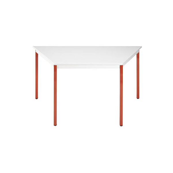 3700245510285 - Schreibtisch 147TGR 74cm (H) 70 140x70cm (BxT) Trapezform grau   rot 3700245510285 SODEMATUB