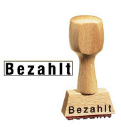 Holz - Textstempel Bezahlt