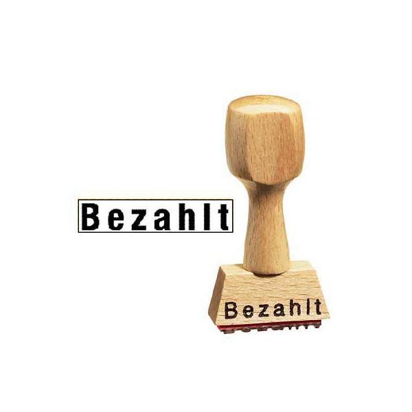 4044589132307 -  Textstempel L214 mit Text Bezahlt Holz braun 4044589132307 Head