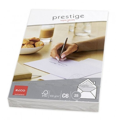 Briefumschlag Elco Prestige 73127.12, C6, ohne Fenster, haftklebend, 100g, weiß
