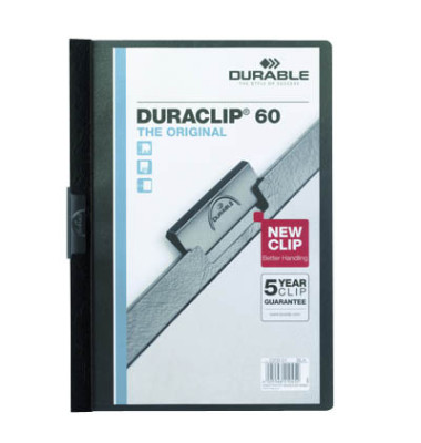 Klemmhefter DURACLIP 60 223801, A4 schwarz, für ca. 60 Blatt, Polyvinylchlorid (PVC)