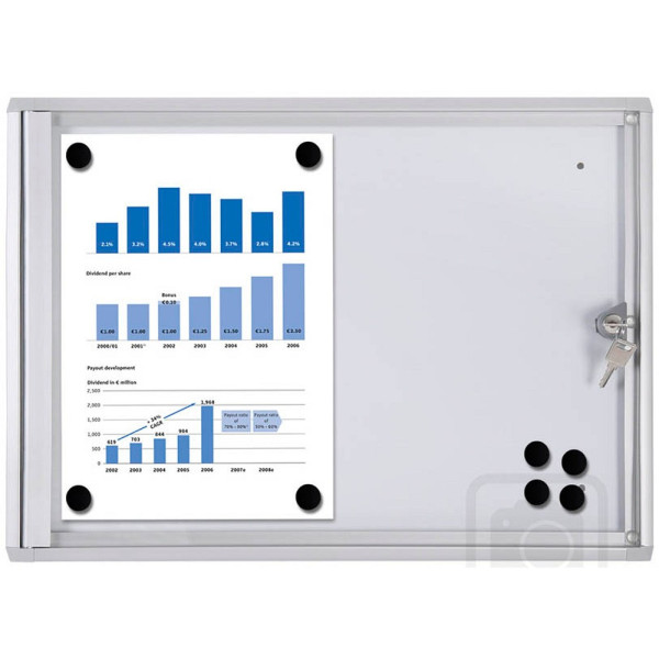 8595578356588 - Schaukasten XS 2 x A4 Metallrückwand weiß grau magnetisch 8595578356588 Showdown Displays