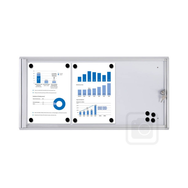 8595578358599 - Schaukasten XS 3 x A4 Metallrückwand weiß grau magnetisch 8595578358599 Showdown Displays