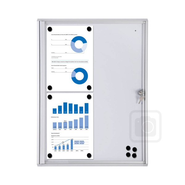 8595578356571 - Schaukasten XS 4 x A4 Metallrückwand weiß grau magnetisch 8595578356571 Showdown Displays