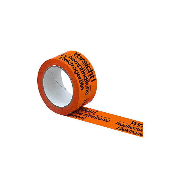 4255704301007 - Signalpackband 100053 Vorsicht Elektrogeräte 50mm x 66m PP leise abrollbar orange schwarz 4255704301007 100053