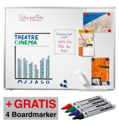 Whiteboard Premium Plus, 7-P101074, 180x120cm, emailliert, Aluminium