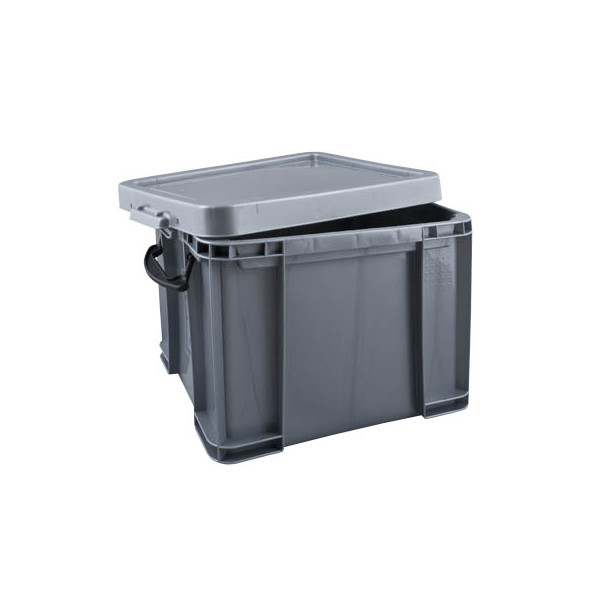 5060231634813 - Aufbewahrungsbox 35SCB 35 Liter mit Deckel für A4 Ordner Hängemappen außen 480x390x310mm Kunststoff silber 5060231634813 Re