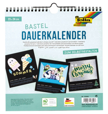 Bastelkalender 23690, 1 Monat / 1 Seite, 23x24cm, Jahresunabhängig