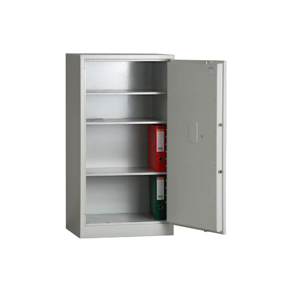 5901468312993 - Feuergeschützter Stahlschrank Sicherheitsstufe S1 BxTxH 650x500x1226 mm Volumen 256 l 3 Böden ral 7035 lichtgrau