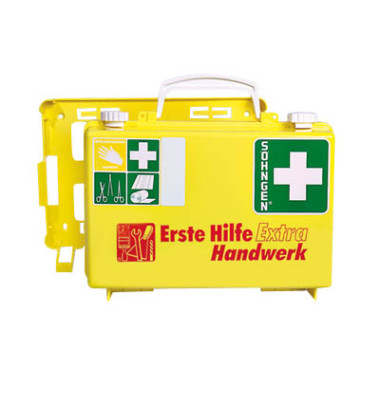 Erste-Hilfe-Koffer Handwerk gelb gefüllt DIN 13157 