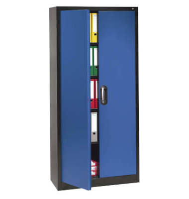 Aktenschrank 9260-000, Stahl abschließbar, 5 OH, 93 x 195 x 40 cm, enzianblau/anthrazit