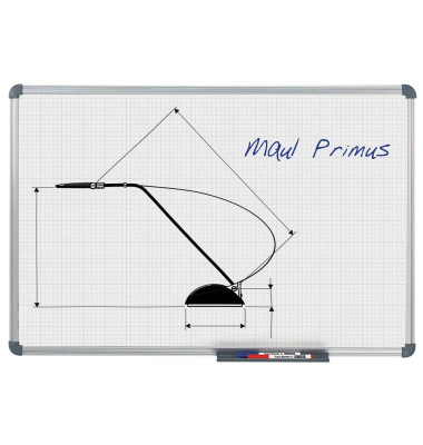 Raster-Whiteboard MAULoffice 150 x 100cm kunststoffbeschichtet Aluminiumrahmen Raster 10x10mm