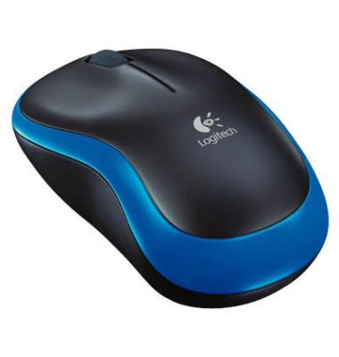 logitech PC-Maus Bürobedarf optisch, Wireless schwarz, M185 kabellos, - 910-002239, 3 Mouse Funk, Tasten, USB- Thüringen blau