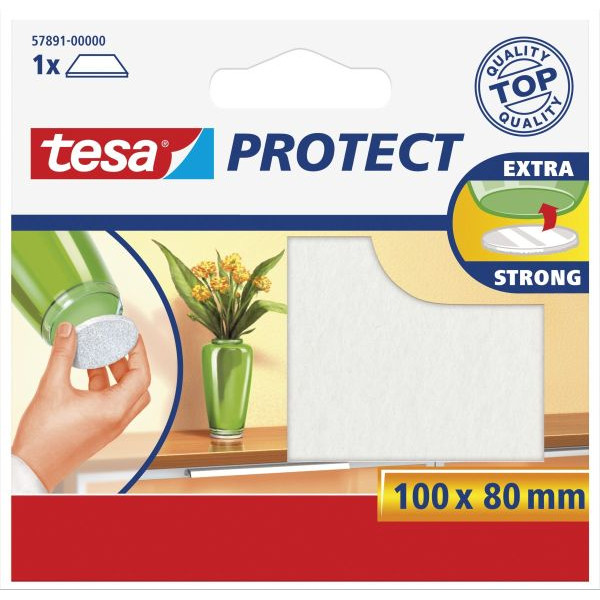 4042448884978 - Protect Filzgleiter rechteckig 100 x 80mm weiß (57891-00000-01) - Tesa