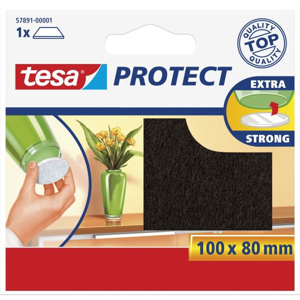 4042448884985 - Protect Filzgleiter rechteckig 100 x 80mm braun (57891-00001-01) - Tesa