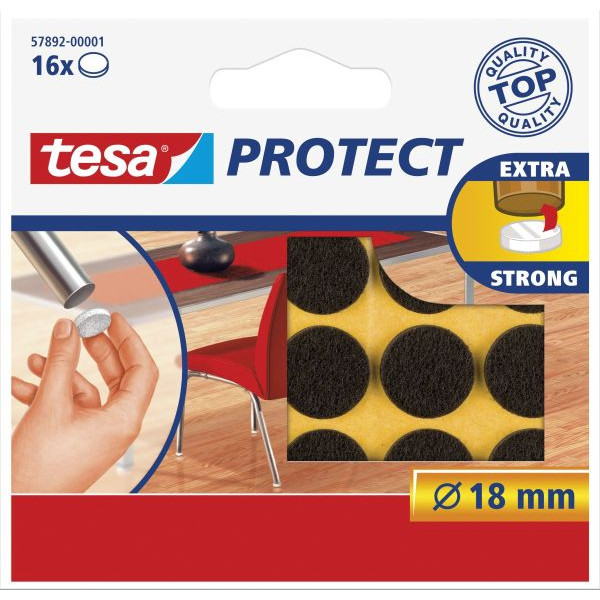 4042448885005 - Tesa Uk Ltd - tesa protect filzgleiter rund Ø18MM braun 16 stück