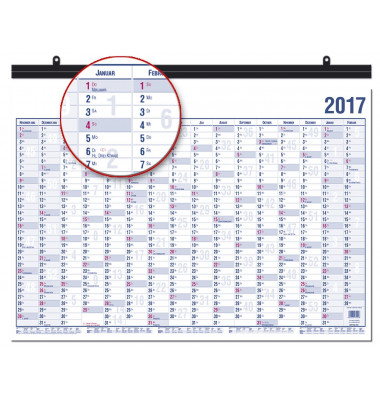 Plakatkalender 20000, 16 Monate / 1 Seite, 29,7x21cm (A4 quer), 2025